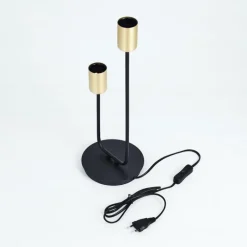 Lampes Dorées-hofstein Lampe de table Sattons Noir, 2 lumières