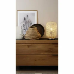 Style Boho-Chic-SCHÖNER WOHNEN-Kollektion Lampe de table CALLA Noir, 1 lumière