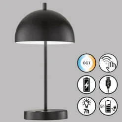 SCHÖNER WOHNEN-Kollektion Lampe de table Kia LED Noir, 1 lumière* Éclairage Led