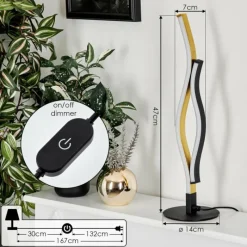 hofstein Lampe de table Serlande LED Noir, 1 lumière