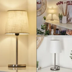 Lampes En Tissu-hofstein Lampe de table Sikala Nickel mat, 1 lumière