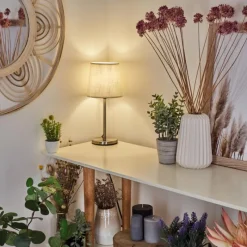 Lampes En Tissu-hofstein Lampe de table Sikala Nickel mat, 1 lumière