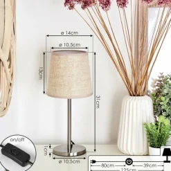 Lampes En Tissu-hofstein Lampe de table Sikala Nickel mat, 1 lumière