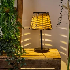 hofstein Lampe de table solaire Chillaiza LED Noir, 1 lumière