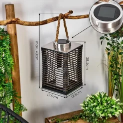 Luminaires Orientaux-hofstein Lampe de table solaire Emboque LED Brun, Écru, Nickel mat, Noir, 1 lumière