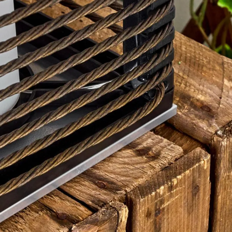 Luminaires Orientaux-hofstein Lampe de table solaire Emboque LED Brun, Écru, Nickel mat, Noir, 1 lumière