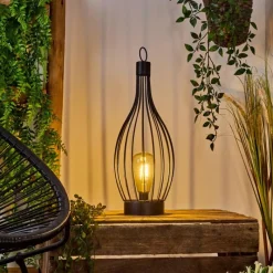 Lampes Vintages & Rétros-hofstein Lampe de table solaire Quillagua LED Noir, 1 lumière