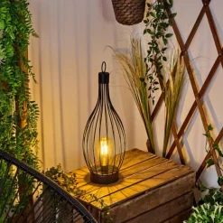 Lampes Vintages & Rétros-hofstein Lampe de table solaire Quillagua LED Noir, 1 lumière