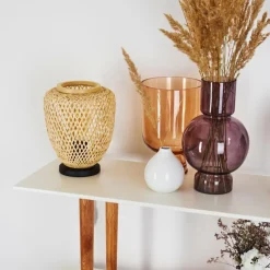 Style Boho-Chic-hofstein Lampe de table Solera Noir, 1 lumière