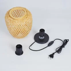 Style Boho-Chic-hofstein Lampe de table Solera Noir, 1 lumière