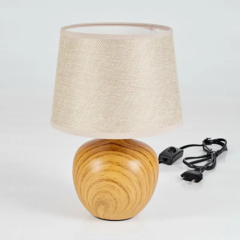 Lampes En Tissu-hofstein Lampe de table Stampa Brun, Couleur bois, 1 lumière