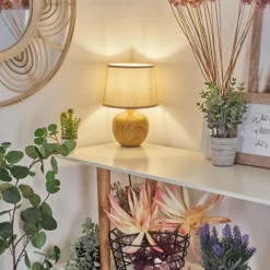 Lampes En Tissu-hofstein Lampe de table Stampa Brun, Couleur bois, 1 lumière