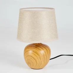 Lampes En Tissu-hofstein Lampe de table Stampa Brun, Couleur bois, 1 lumière