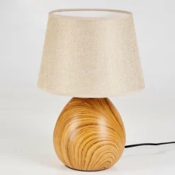 Lampes En Tissu-hofstein Lampe de table Stampa Brun, Couleur bois, 1 lumière