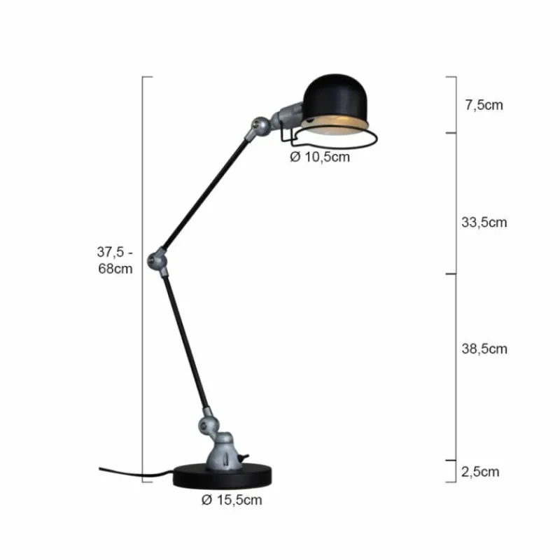 Luminaires Steinhauer Lampe de table Steinhauer Darvin Gris, Noir, 1 lumière
