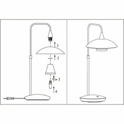 Luminaires Steinhauer Lampe de table Steinhauer Tallerken LED Acier inoxydable, Blanc, 1 lumière
