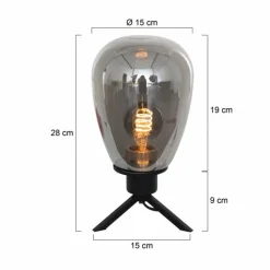 Suspension Verre Fumé-Luminaires Steinhauer Lampe de table Steinhauer Reflexion Gris, Noir, 1 lumière