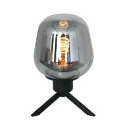 Suspension Verre Fumé-Luminaires Steinhauer Lampe de table Steinhauer Reflexion Gris, Noir, 1 lumière