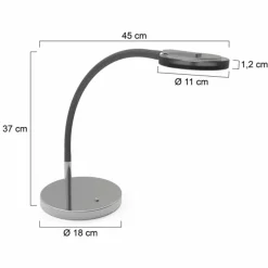 Suspension Verre Fumé-Luminaires Steinhauer Lampe de table Steinhauer Turound LED Acier brossé, 1 lumière