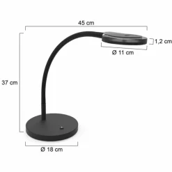 Suspension Verre Fumé-Luminaires Steinhauer Lampe de table Steinhauer Turound LED Noir, 1 lumière