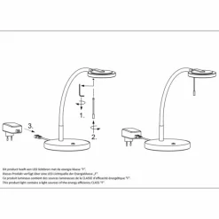 Suspension Verre Fumé-Luminaires Steinhauer Lampe de table Steinhauer Turound LED Noir, 1 lumière