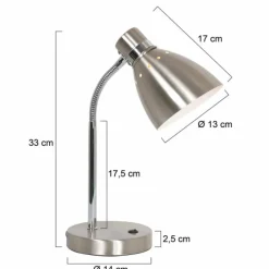 Lampes Industrielles-Luminaires Steinhauer Lampe de table Steinhauer Spring Acier brossé, 1 lumière