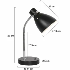 Lampes Industrielles-Luminaires Steinhauer Lampe de table Steinhauer Spring Noir, 1 lumière
