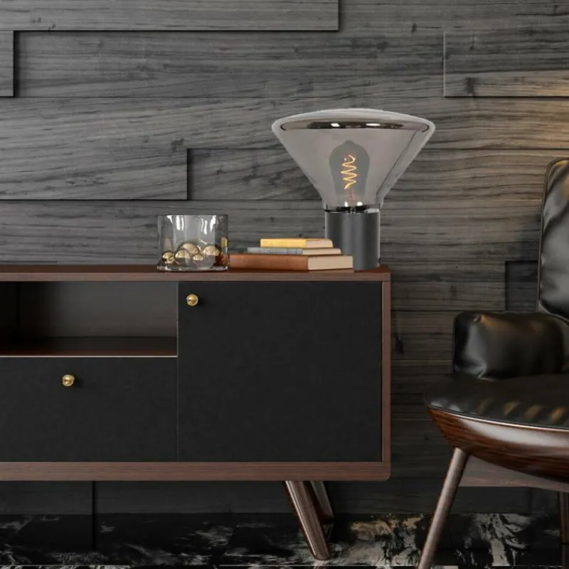 Suspension Verre Fumé-Luminaires Steinhauer Lampe de table Steinhauer Ambiance Noir, 1 lumière