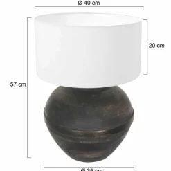 Lampes En Tissu-Luminaires Steinhauer Lampe de table Steinhauer Lyons Bronze, Noir, 1 lumière