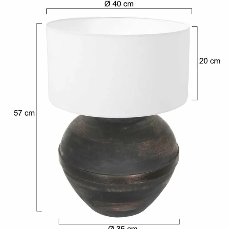 Lampes En Tissu-Luminaires Steinhauer Lampe de table Steinhauer Lyons Bronze, Noir, 1 lumière