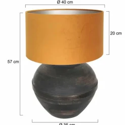 Lampes En Tissu-Luminaires Steinhauer Lampe de table Steinhauer Lyons Bronze, Noir, 1 lumière