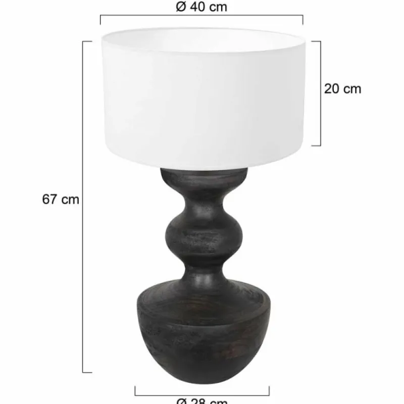 Lampes En Tissu-Luminaires Steinhauer Lampe de table Steinhauer Lyons Noir, 1 lumière