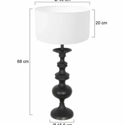 Lampes En Tissu-Luminaires Steinhauer Lampe de table Steinhauer Lyons Noir, 1 lumière