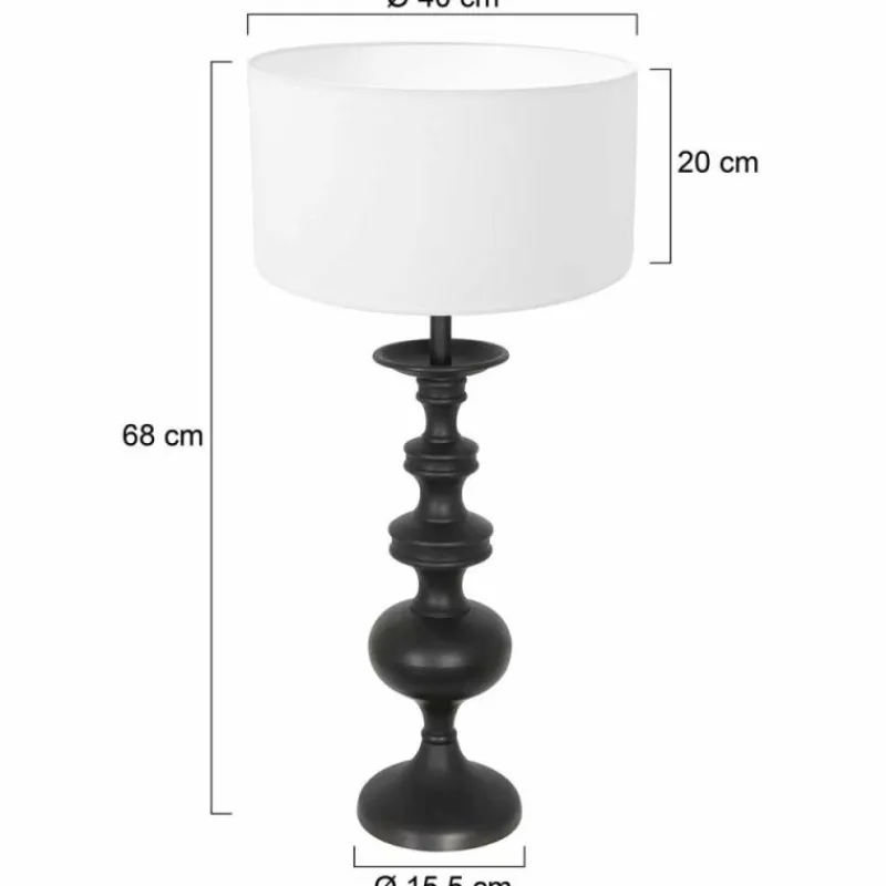 Lampes En Tissu-Luminaires Steinhauer Lampe de table Steinhauer Lyons Noir, 1 lumière