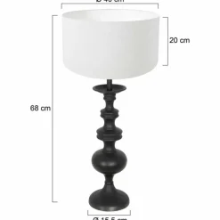 Lampes En Tissu-Luminaires Steinhauer Lampe de table Steinhauer Lyons Noir, 1 lumière