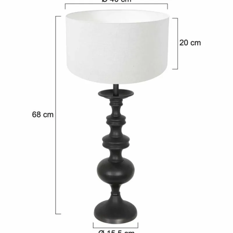 Lampes En Tissu-Luminaires Steinhauer Lampe de table Steinhauer Lyons Noir, 1 lumière