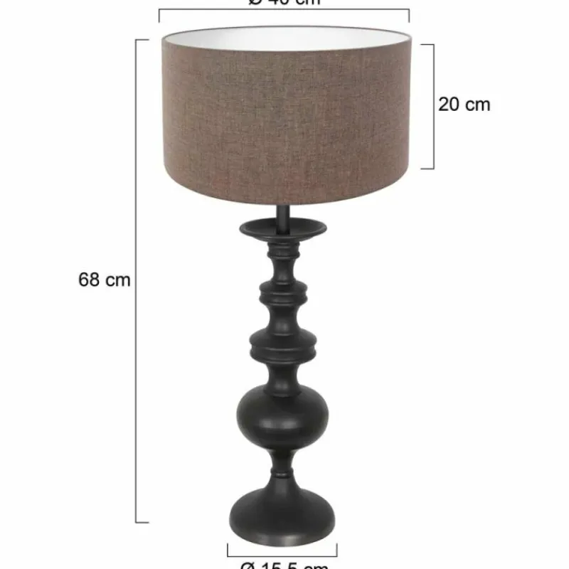 Lampes En Tissu-Luminaires Steinhauer Lampe de table Steinhauer Lyons Noir, 1 lumière