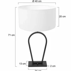 Lampes En Tissu-Luminaires Steinhauer Lampe de table Steinhauer Stang Noir, 1 lumière