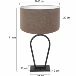Lampes En Tissu-Luminaires Steinhauer Lampe de table Steinhauer Stang Noir, 1 lumière