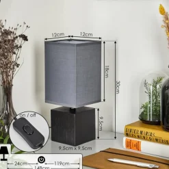 Lampes En Tissu-hofstein Lampe de table Talco Noir, 1 lumière