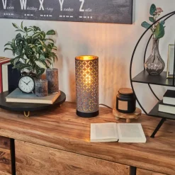 Lampes En Tissu-hofstein Lampe de table Tallaboa Noir, 1 lumière