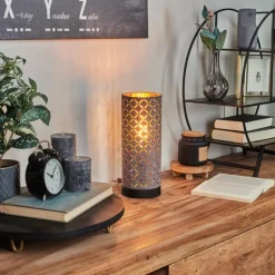 Lampes En Tissu-hofstein Lampe de table Tallaboa Noir, 1 lumière