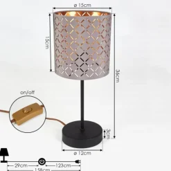 Lampes En Tissu-hofstein Lampe de table Tallaboa Noir, 1 lumière