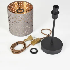 Lampes En Tissu-hofstein Lampe de table Tallaboa Noir, 1 lumière