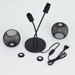 Lampes Vintages & Rétros-hofstein Lampe de table Tambo Noir, 2 lumières