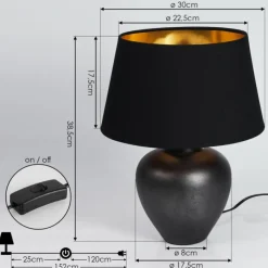 Lampes En Tissu-hofstein Lampe de table Tapona Anthracite, 1 lumière