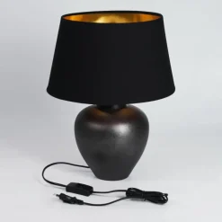 Lampes En Tissu-hofstein Lampe de table Tapona Anthracite, 1 lumière