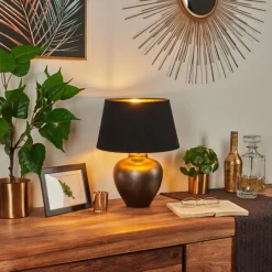 Lampes En Tissu-hofstein Lampe de table Tapona Anthracite, 1 lumière