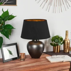 Lampes En Tissu-hofstein Lampe de table Tapona Anthracite, 1 lumière