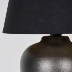 Lampes En Tissu-hofstein Lampe de table Tapona Brun foncé, Nickel mat, 1 lumière